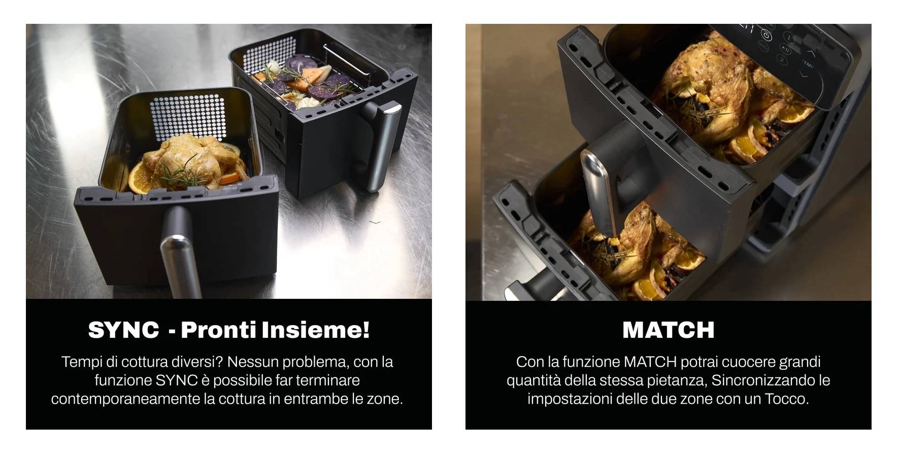 Friggitrice ad Aria - Vivo air Fryer Double Stack match & sync.jpg