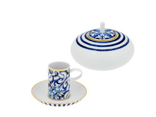 Set of 4 coffee cups and sugar bowl Transatlantica