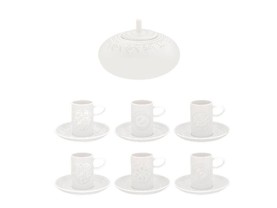 Set tasses à café et sucrier Ornament